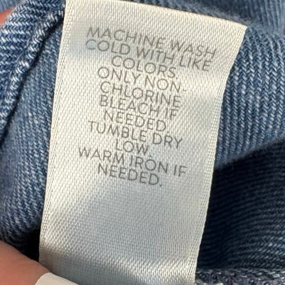 J Jill Denim Size XL Blue Long Sleeve Button Up Shirt Cotton Shirt Tie Knot - Picture 5 of 6